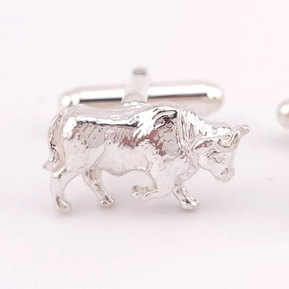 Mint Tiffany & Co. Sterling Silver Bull Bear Wall Street Stock Market Cufflinks